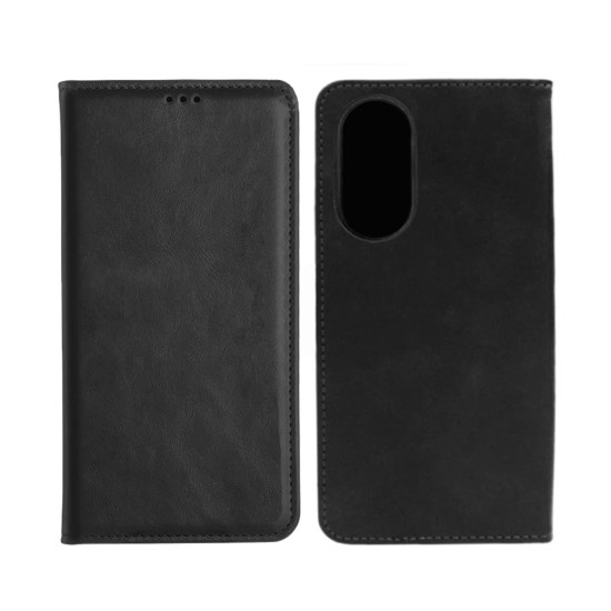 Leather Flip Cover with Internal Pocket For Oppo Reno 10 Black